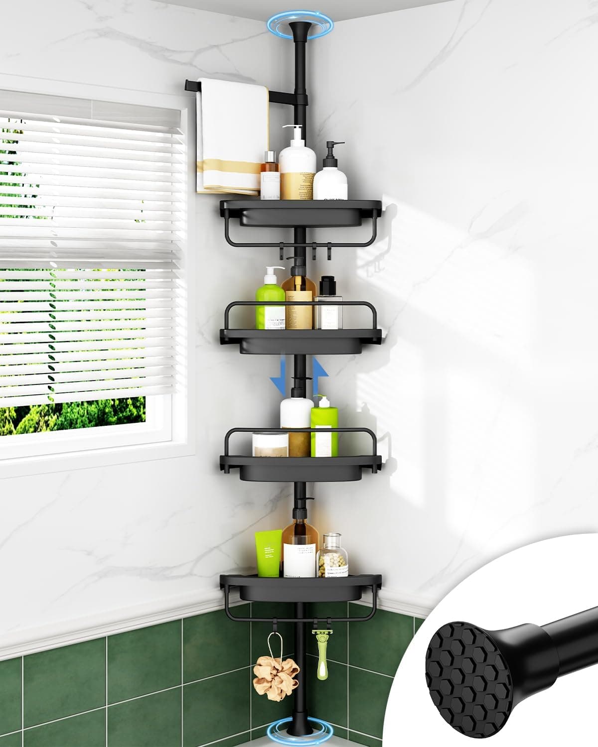 ALLZONE Constant Tension Corner Shower Caddy