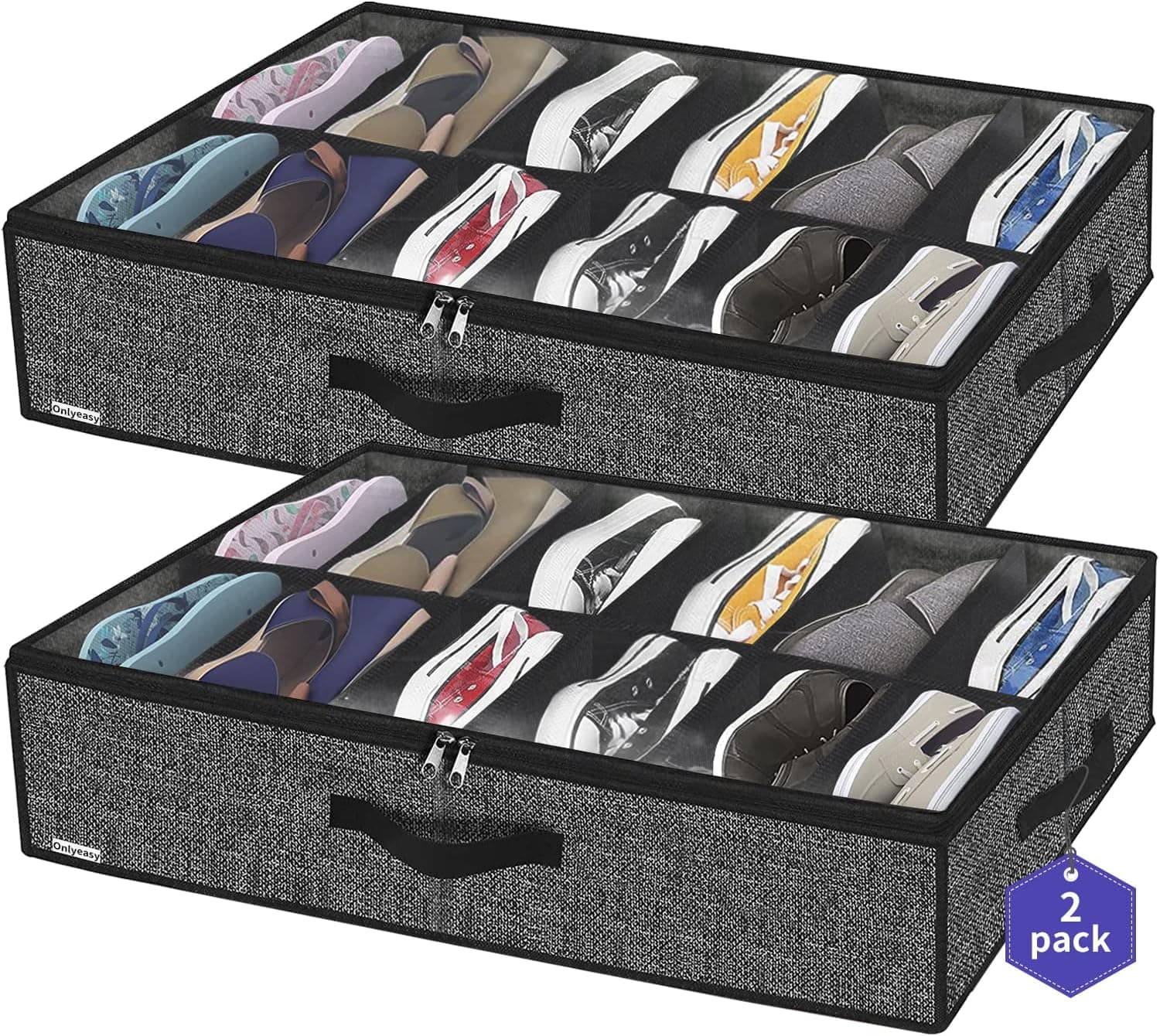 Onlyeasy Under Bed Shoe Storage Organizer